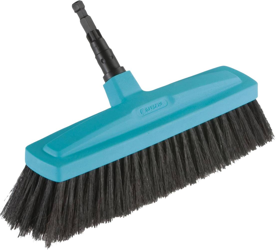 Brush head with black bristles and blue plastic handle. Suitable for precise sweeping and reaching hard-to-access areas.