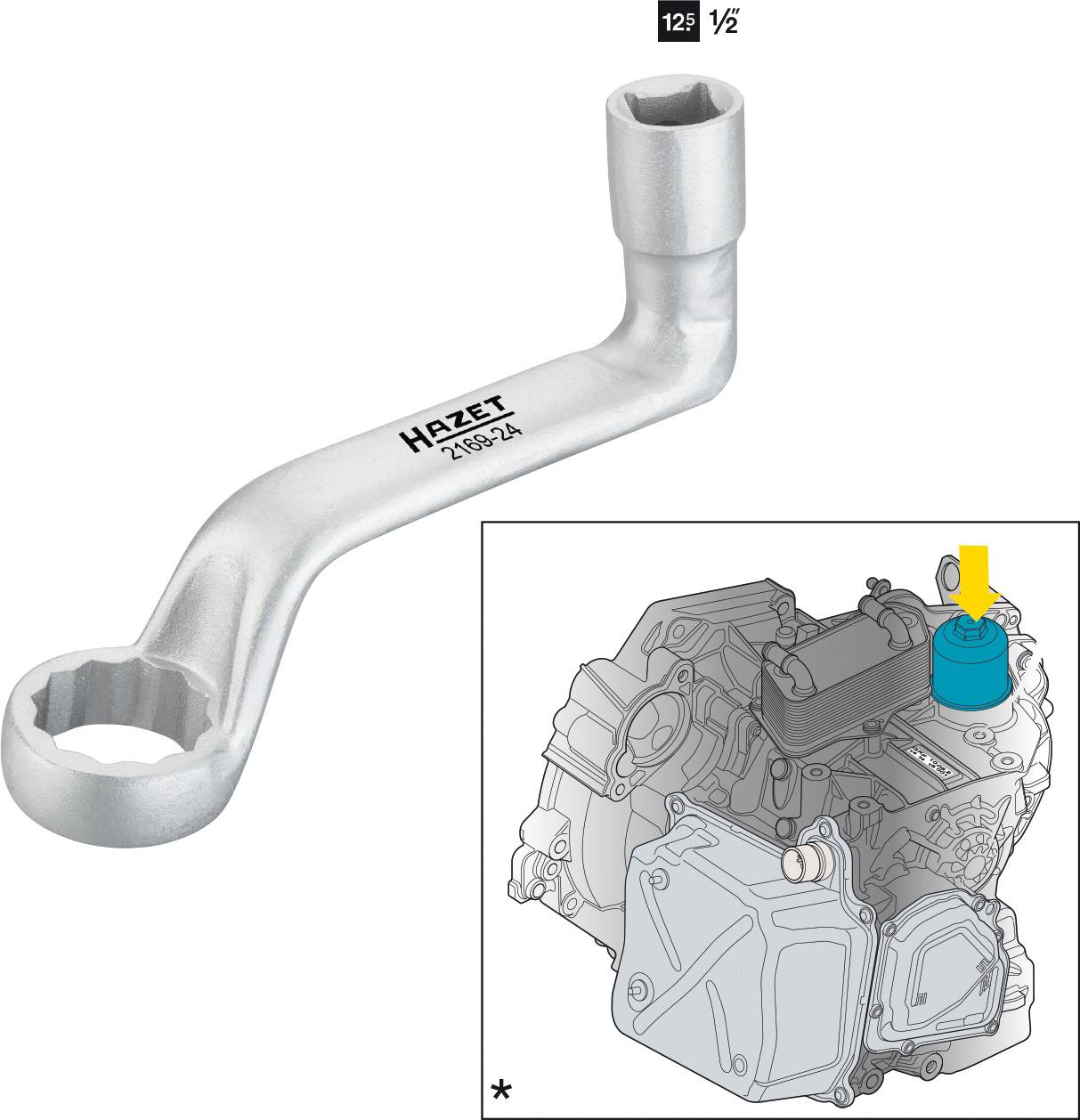 Hazet 2169-24 HAZET Oil filter wrench for DSG gear oil change 2169-24