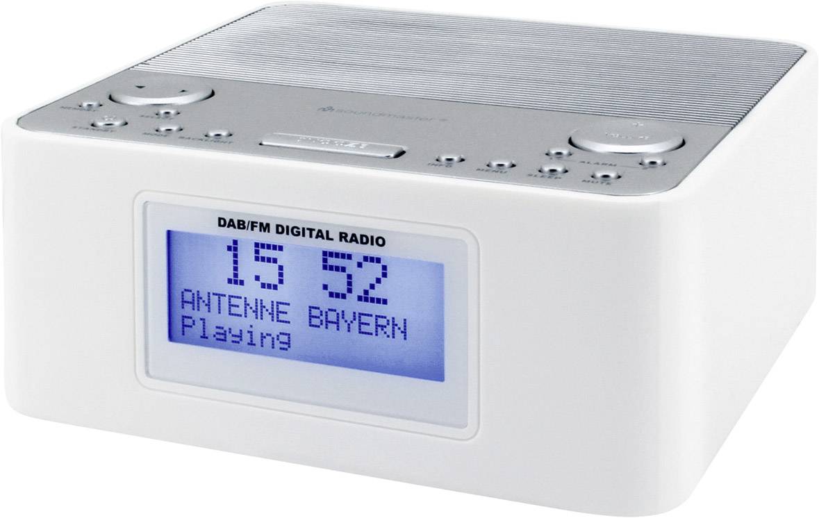 soundmaster UR170WE Radio alarm clock DAB+, FM White, Silver