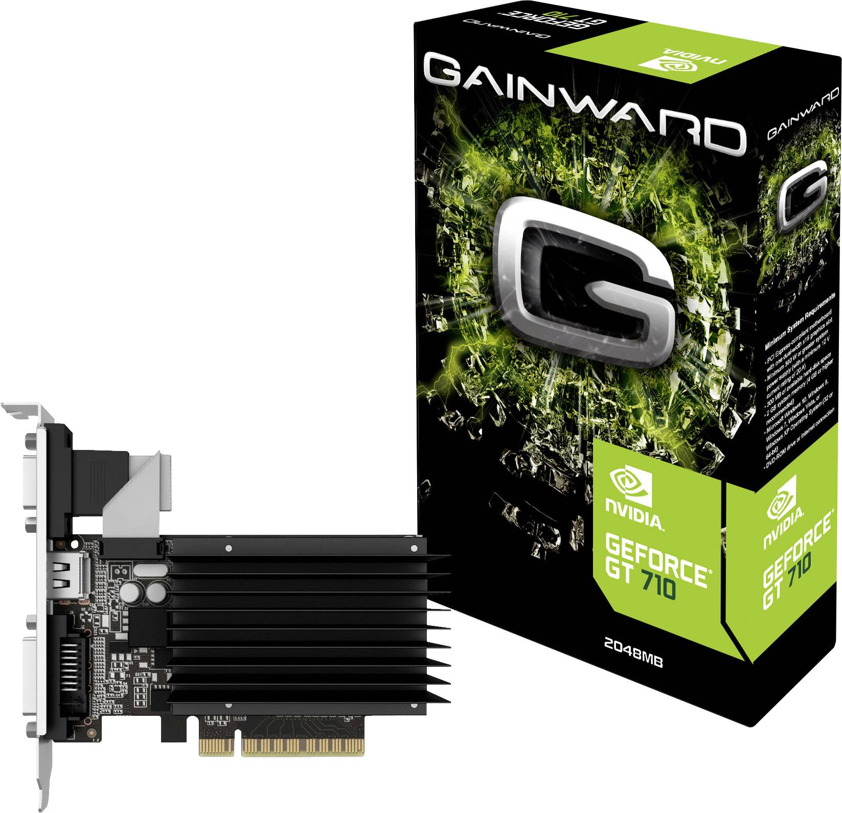 Gainward GPU Nvidia GeForce GT710 2 GB DDR3 RAM PCIe x8 HDMI™, DVI, VGA