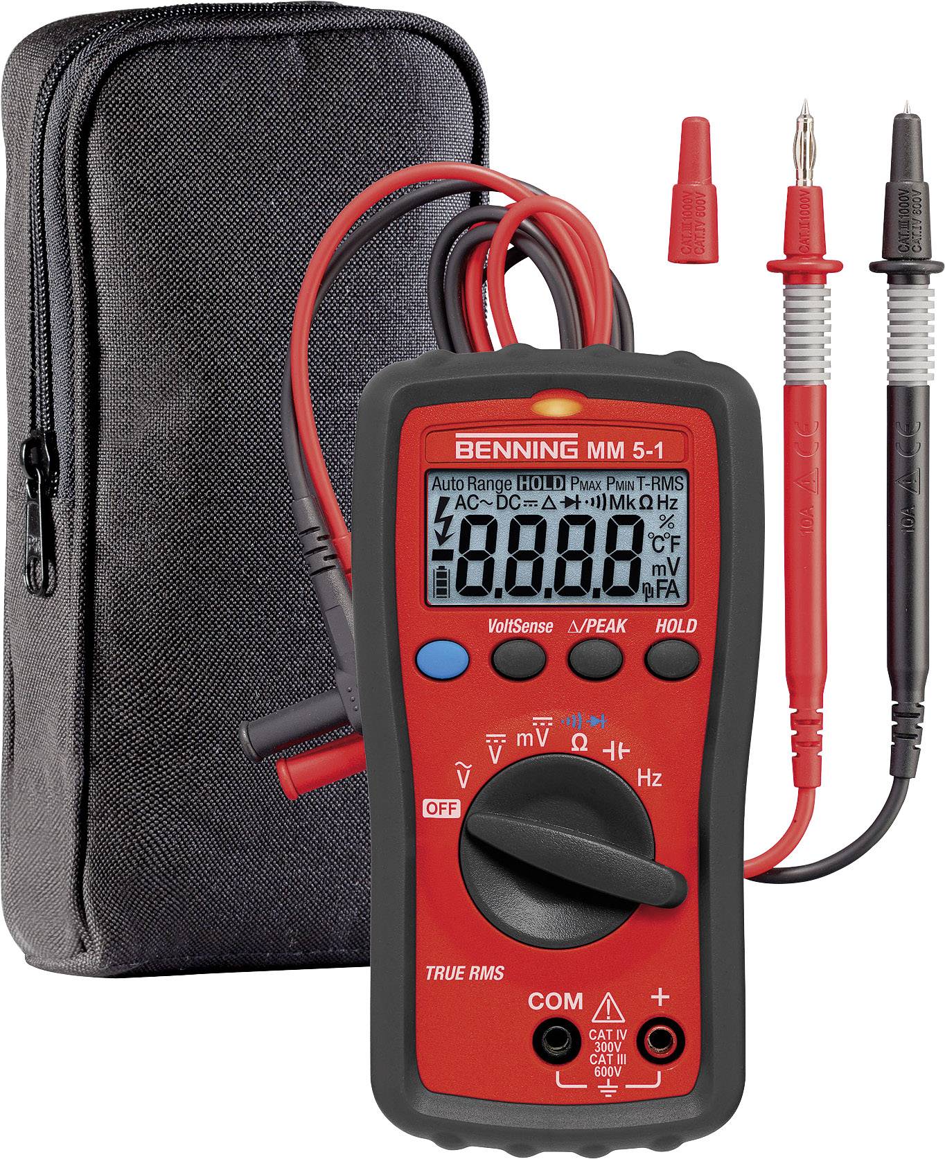 Benning MM 5-1 Handheld multimeter Digital CAT III 600 V, CAT IV 300 V Display (counts): 6000
