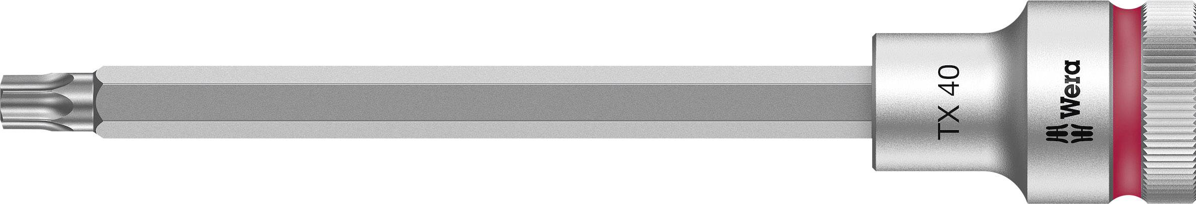 Torx-Bit TX 40 von Wera, geeignet für Schraubarbeiten. Der Bit zeigt den markanten Torx-Kopf und ist für Präzisionsanwendungen konzipiert.