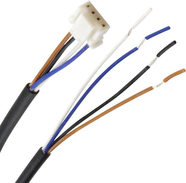 Multi-core cable with bare ends and plastic plug, suitable for electrical connections or repairs.