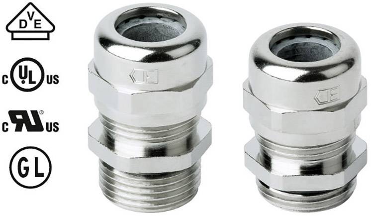 Jacob 50.612 M/EMV Cable gland EMC, with strain relief M12 Brass Brass