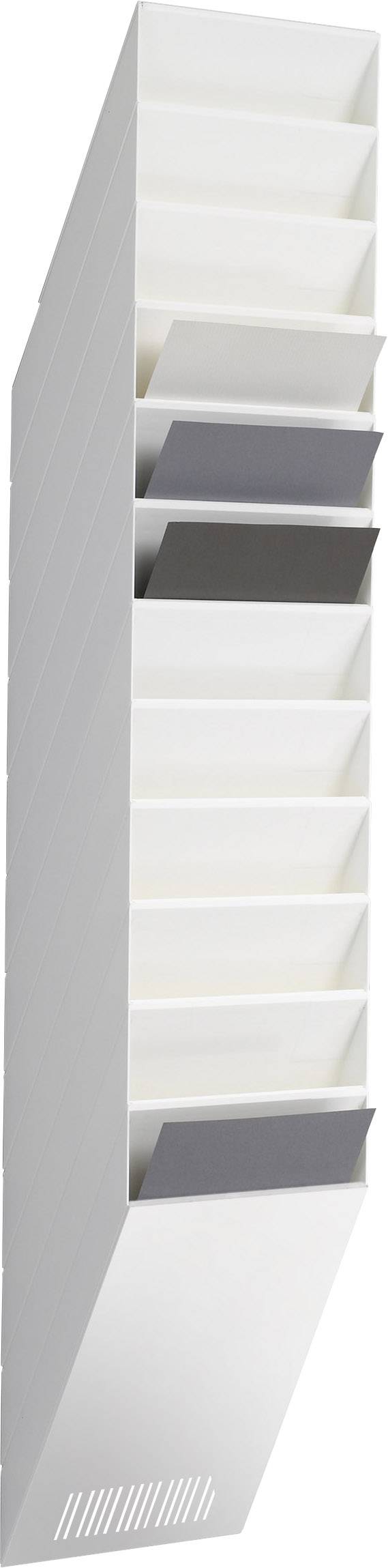 Durable FLEXXIBOXX 12 A4 1709763010 Brochure holder White A4 portrait No. of compartments 12 1 Set (W x H x D) 240 x 1115 x 135 mm