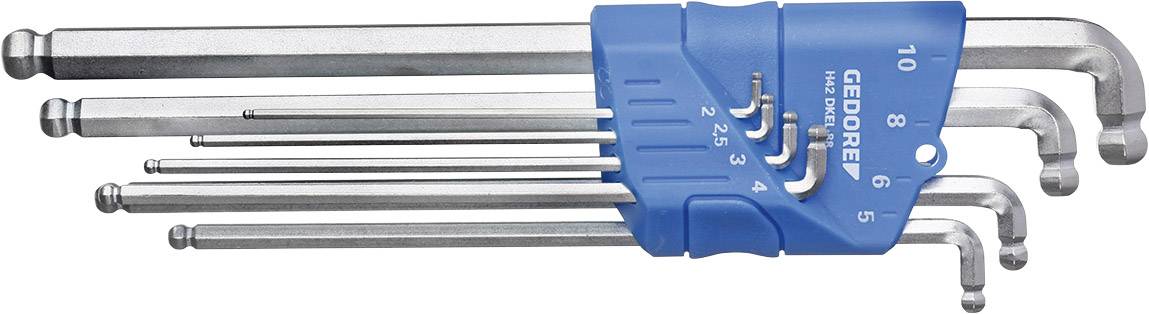 Set of eight hexagon Allen keys in a blue holder, various sizes from 2 to 10 mm, with ball-end design.