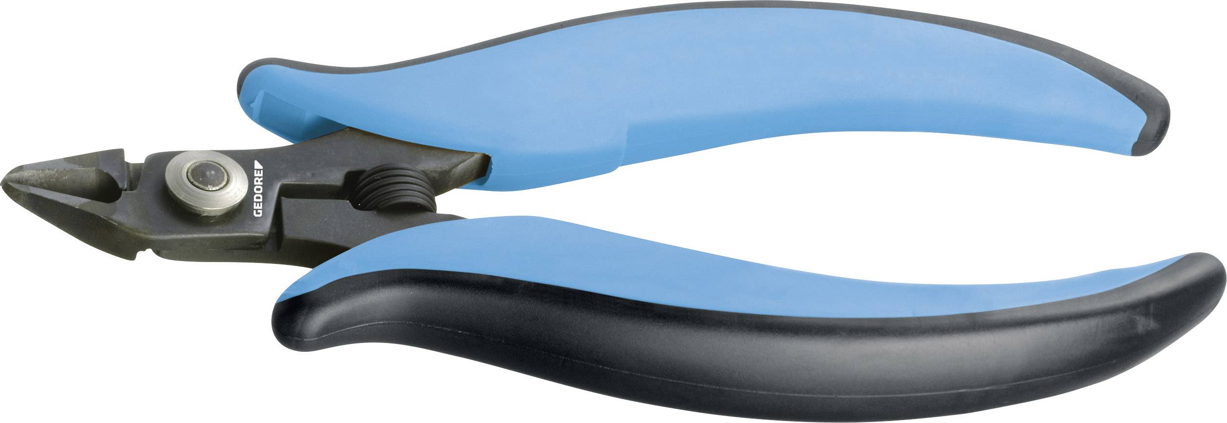 A wire cutter with blue handles. Suitable for cutting wire or small cables.