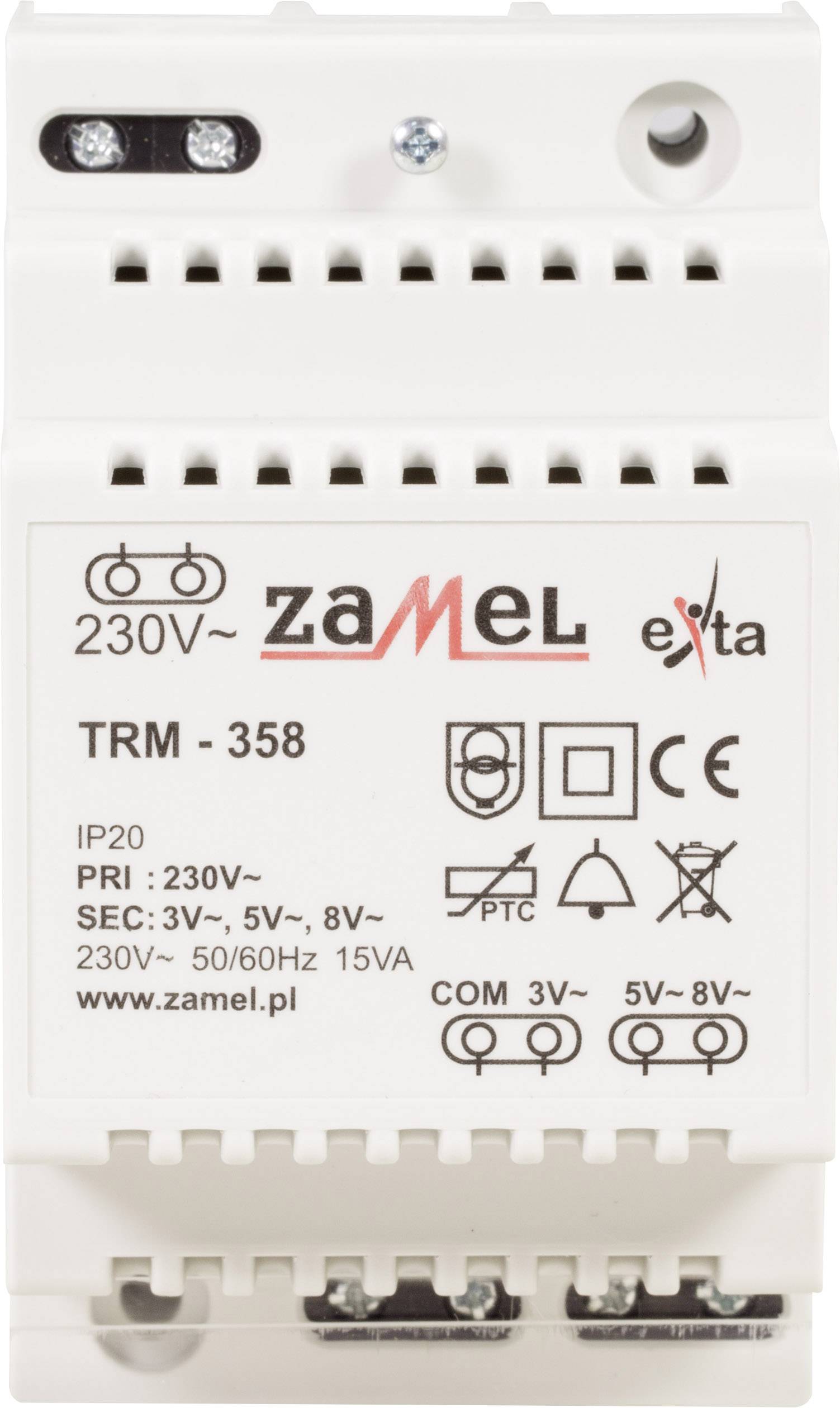 Zamel TRM-358 Bell transformer 3 V AC, 5 V AC, 8 V AC 5 A