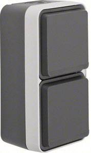 Berker Two gang socket W.1 (surface-mounted) Grey, Light grey 47703525 1 pc(s)