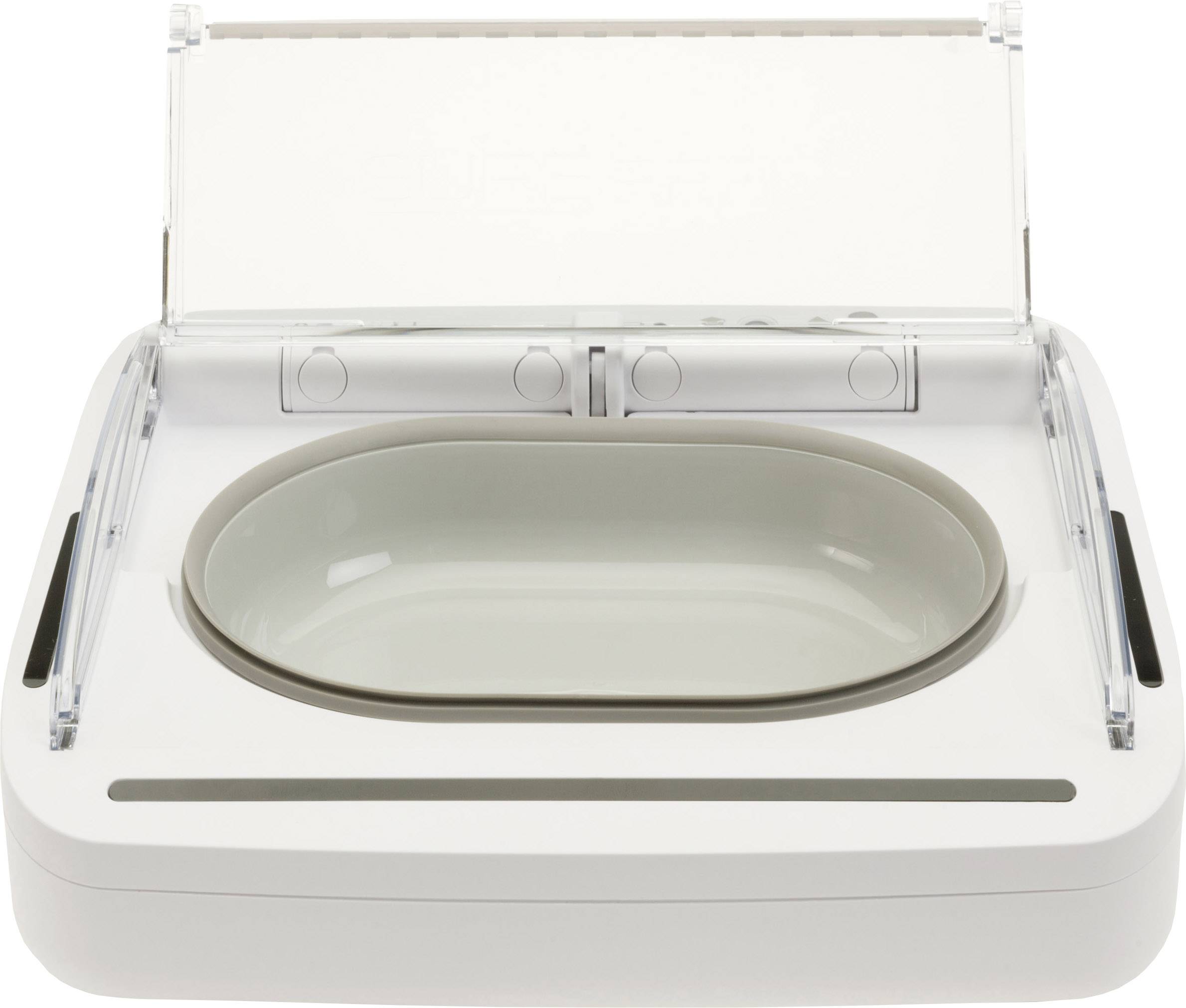 A white, rectangular container with a removable lid, used for storing wet wipes.