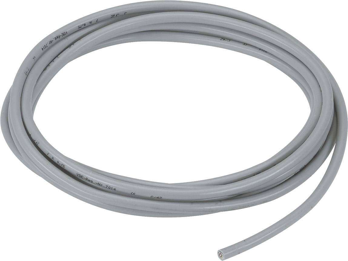 Grey, coiled cable with a free end piece, suitable for electrical connections. Ideal for versatile applications in electrical work.