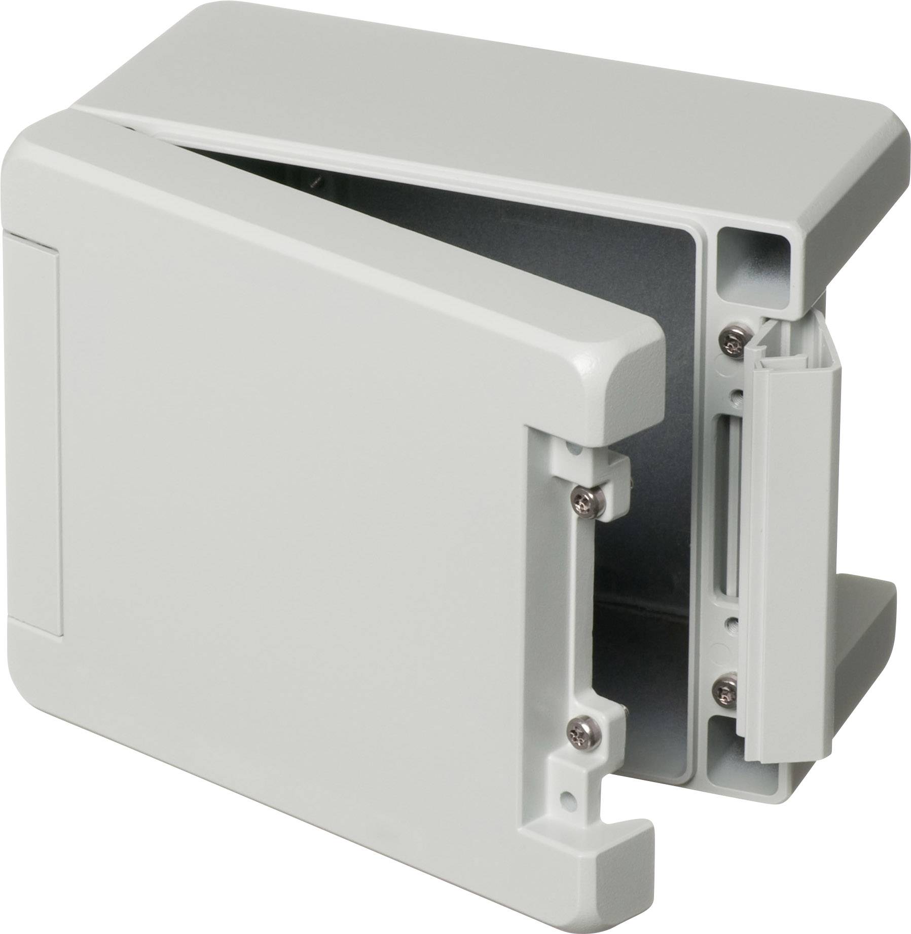 Plastic enclosure with an open front panel, suitable for housing electrical components or switches.