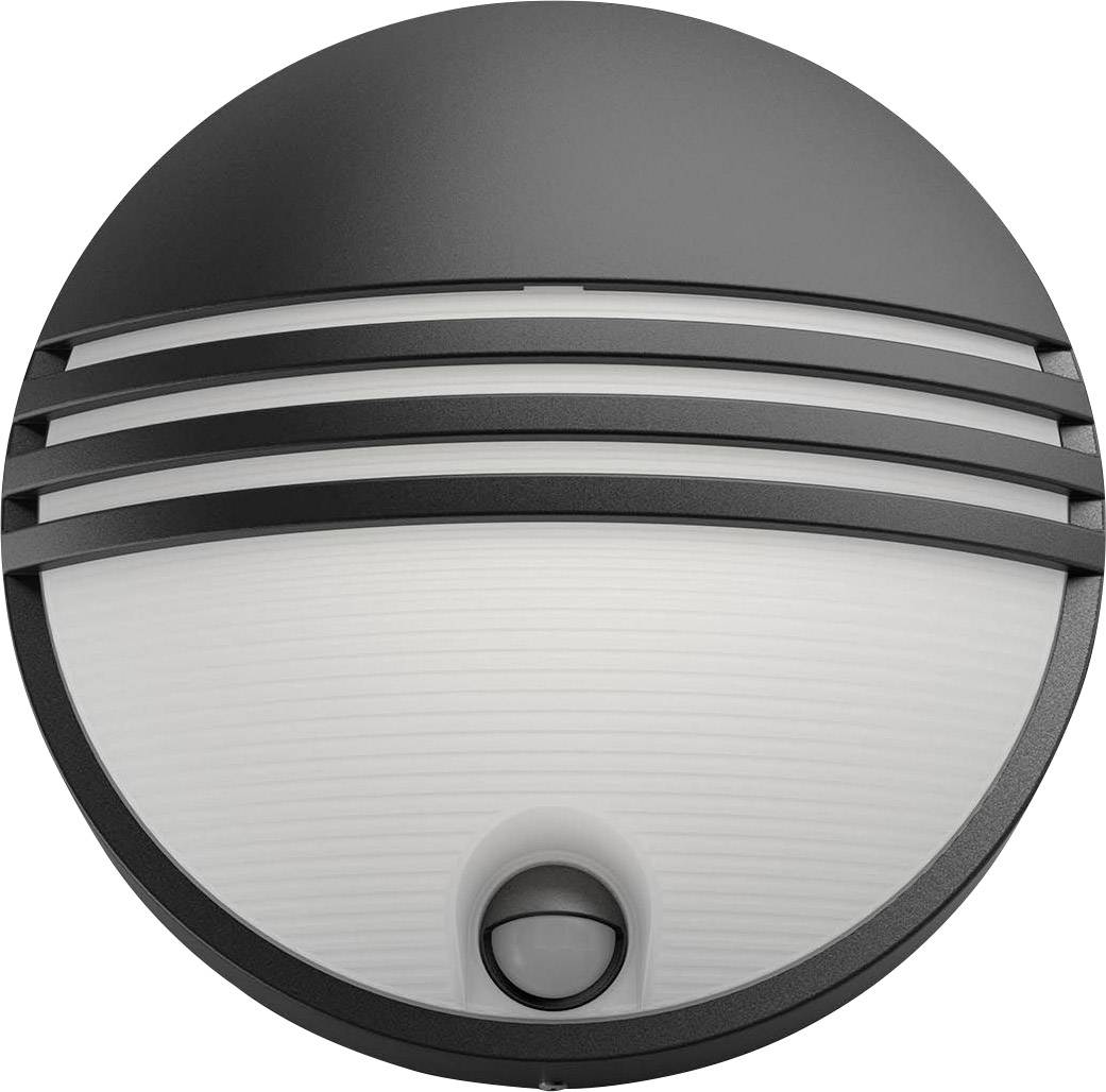 Philips LED Yarrow 172973016 Outdoor wall light (+ motion detector) LED (monochrome) Built-in LED 6 W Black