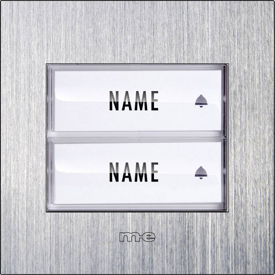 m-e modern-electronics 41027 Bell button backlit, incl. nameplate Semi-detached Stainless steel 8-24 V AC/DC/1 A