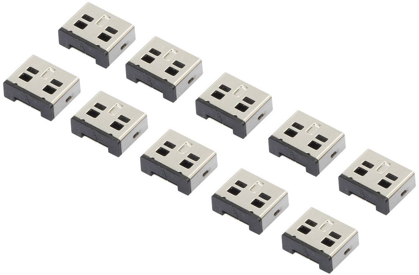 Nine small USB plugs are arranged in a grid, with three plugs per row.