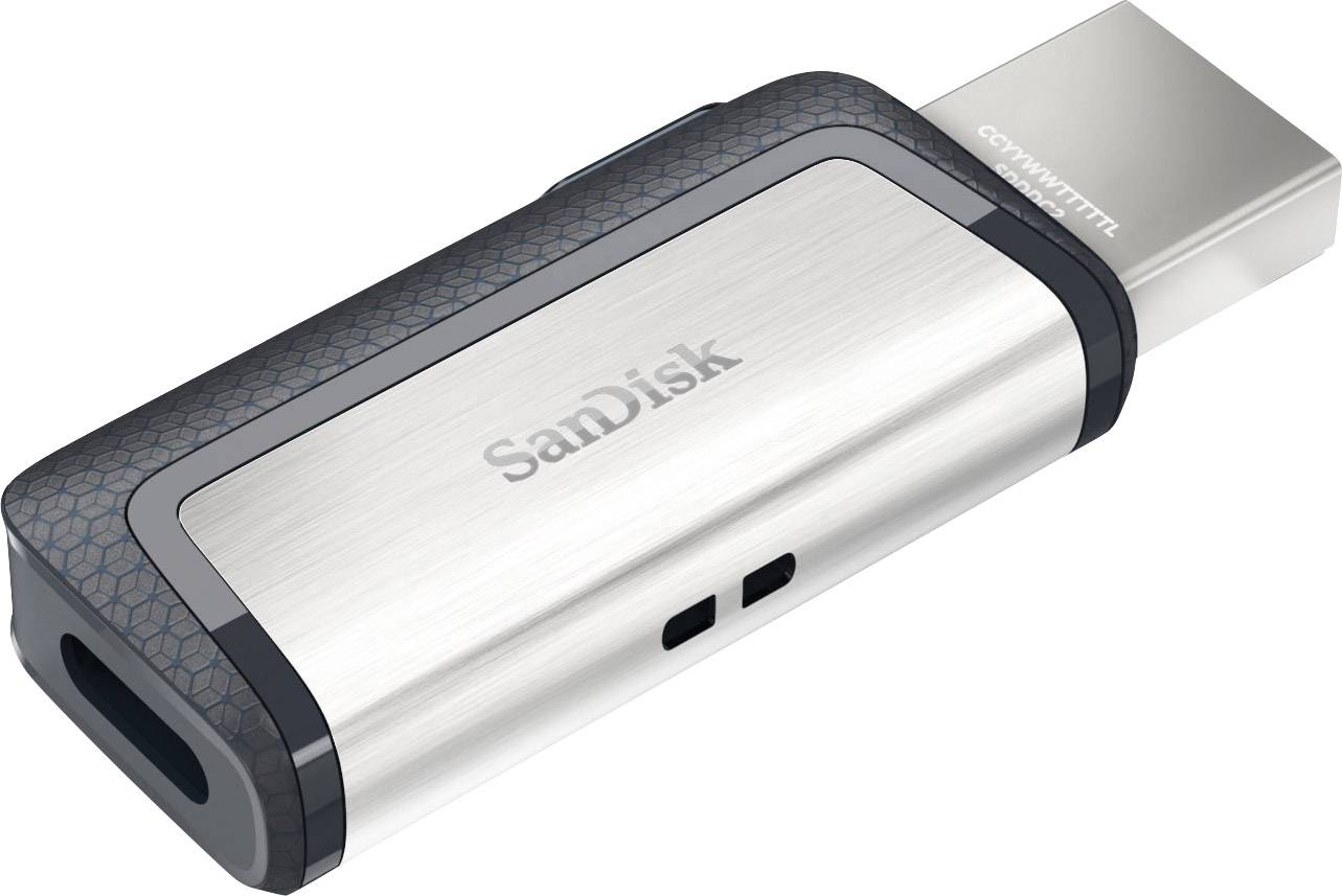 SanDisk Ultra® DualDrive USB smartphone/tablet extra memory Silver 128 GB USB A (USB 3.2 1st gen), USB C®