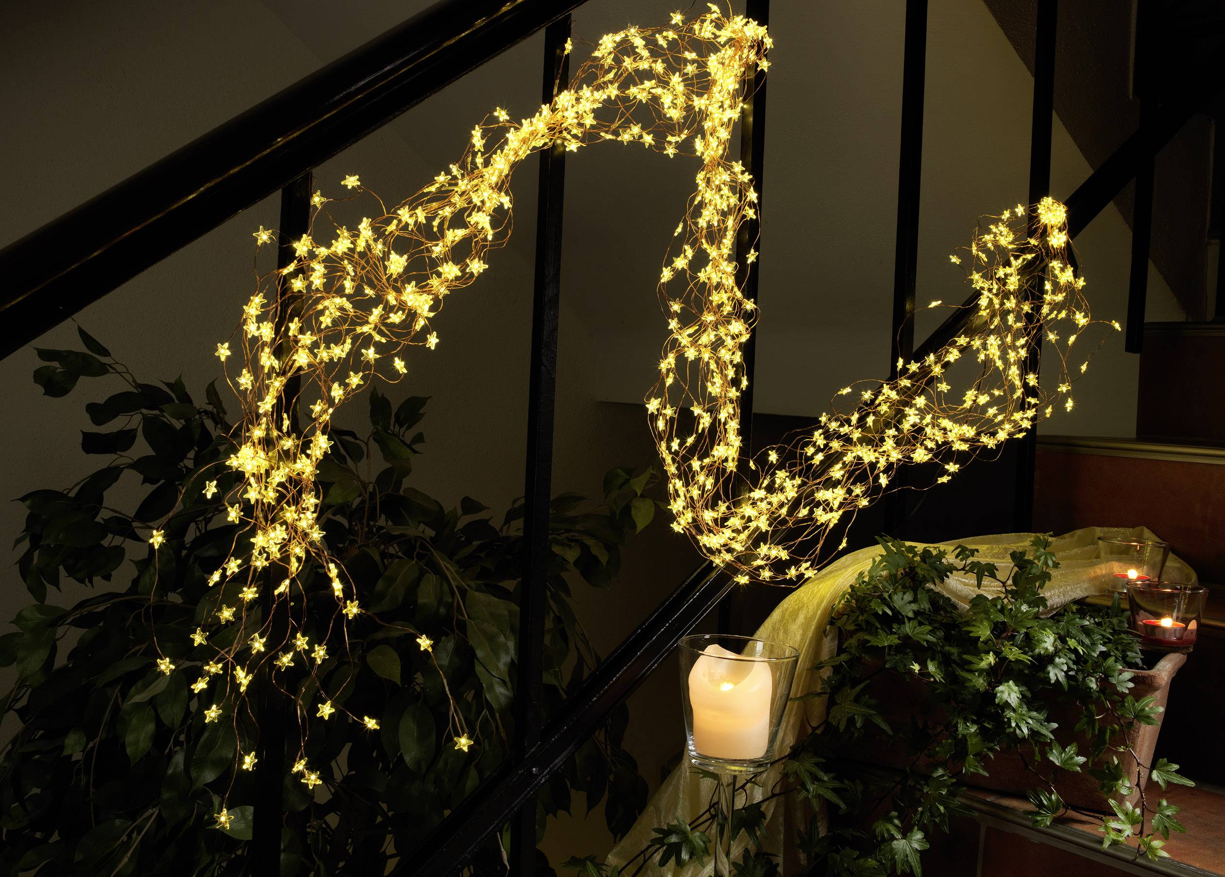 Konstsmide 6370-160 LED tinsel Stars Warm white LED (monochrome) Transparent