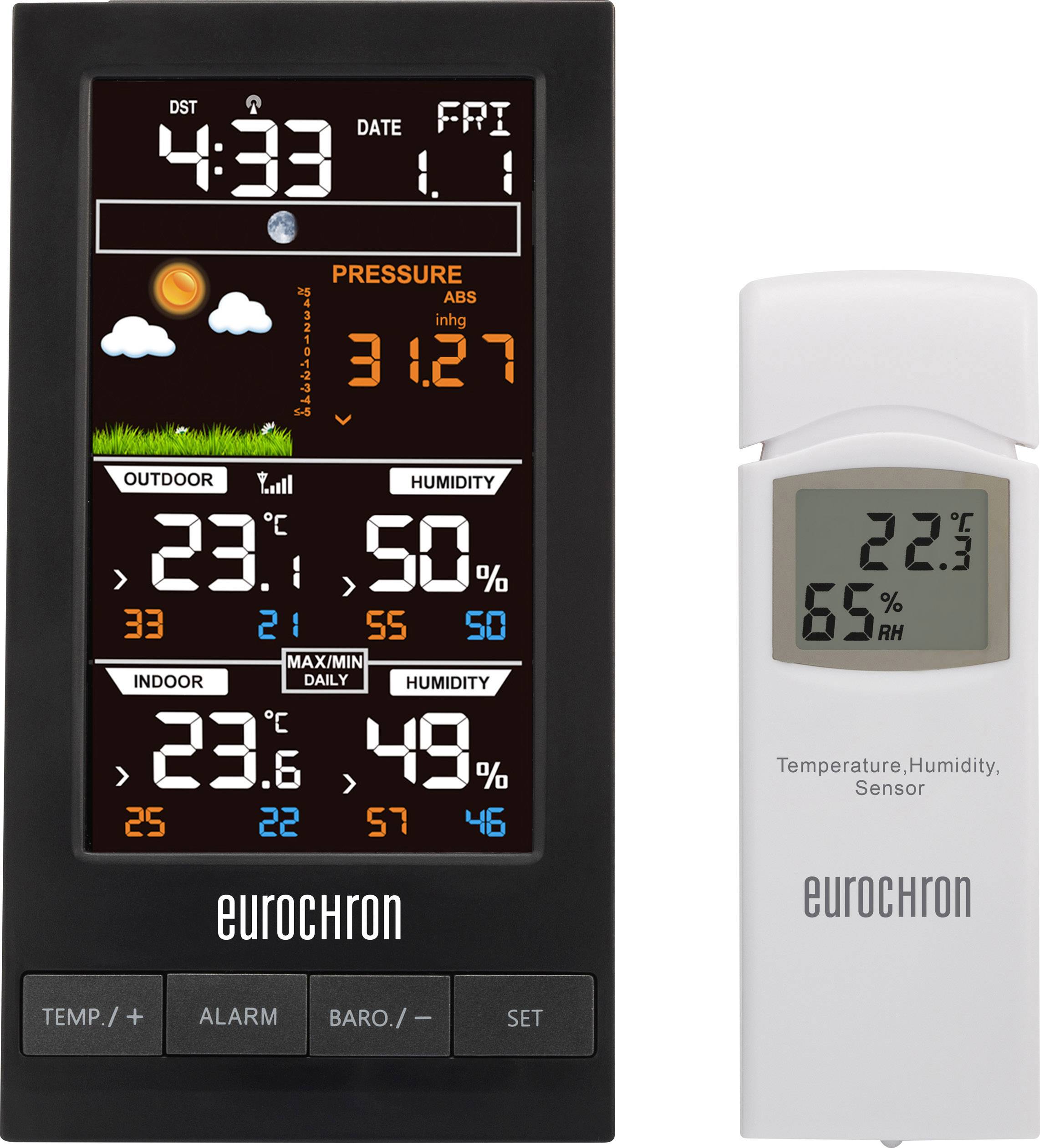 Eurochron EFWS S250 Wireless digital weather station Forecasts for 12 to 24 hours Max. number of sensors 1