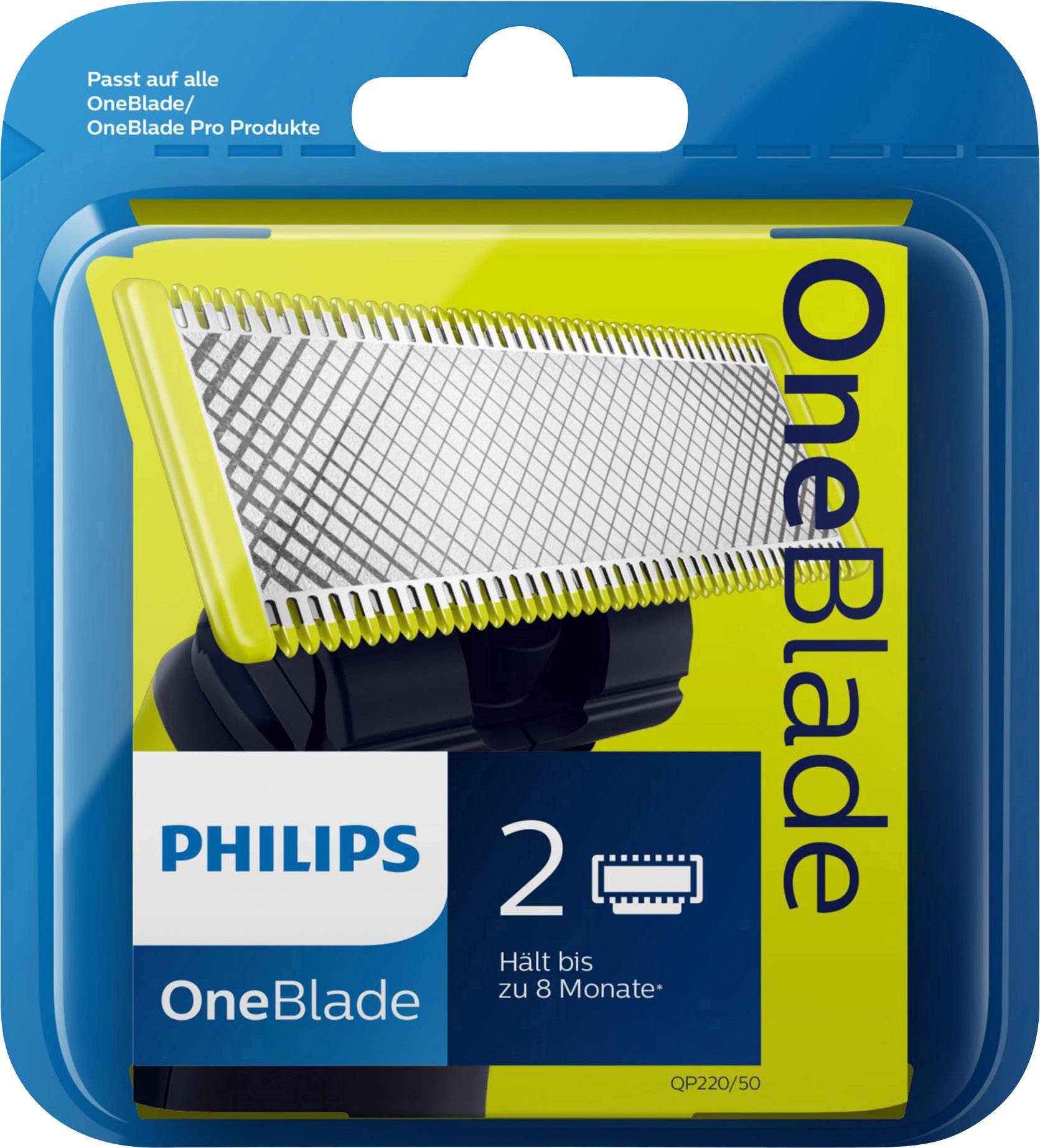 Philips OneBlade Razor blades Black 2 pc(s)