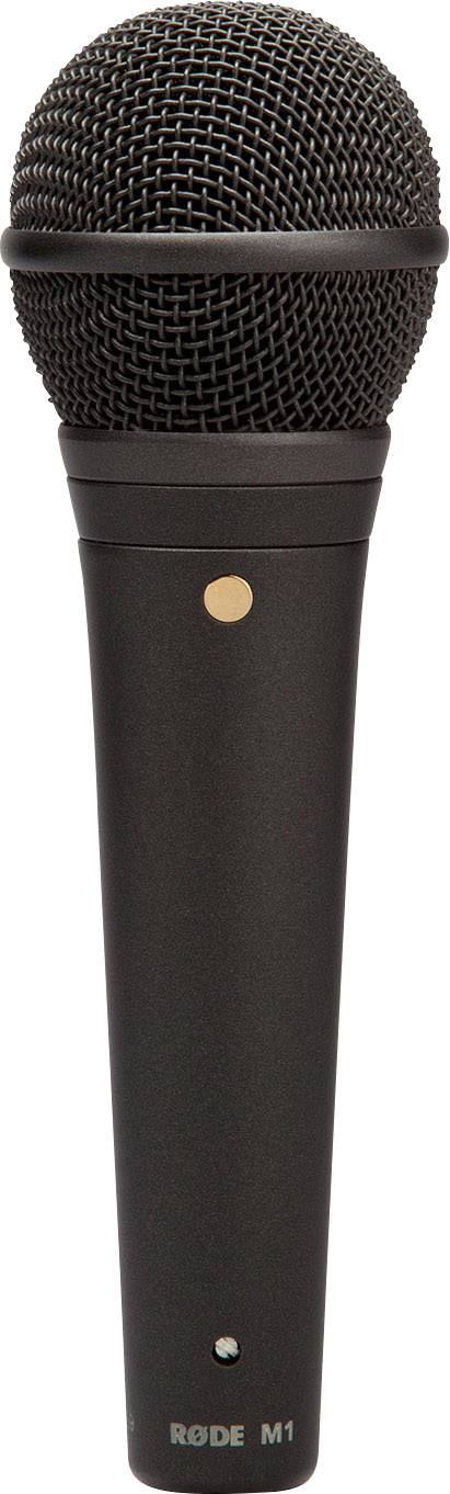 A black, dynamic microphone with a metal grille, vertically positioned, suitable for singing and voice recordings.