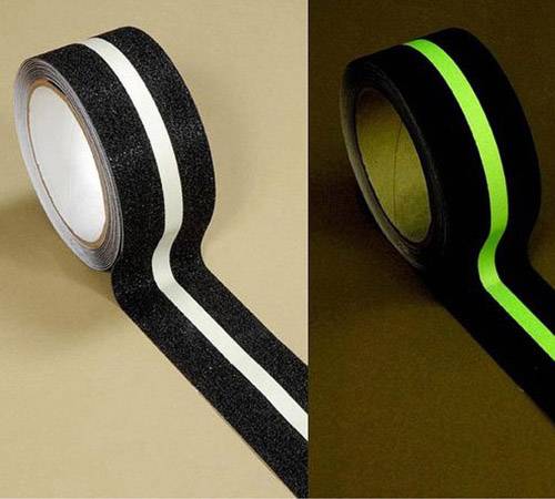 B-SAFETY AR227050 Anti-slip coating, long luminescence Black, White (L x W) 18.3 m x 50 mm
