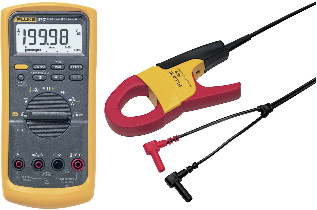 Fluke 87V+ Fluke i400 Handheld multimeter Digital CAT III 1000 V, CAT IV 600 V Display (counts): 20000