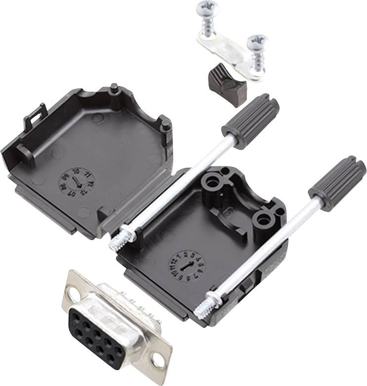 encitech DPPK09-BK-DBS-K 6355-0001-11 D-SUB receptacle set 180 ° Number of pins: 9 Solder bucket 1 Set