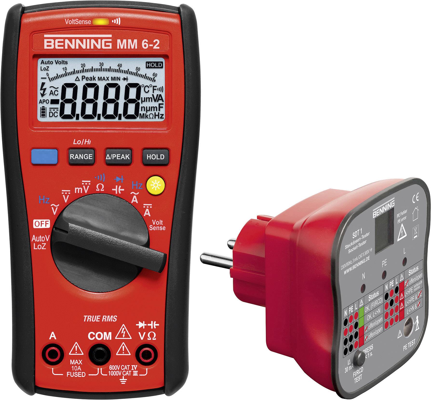 Benning MM 6-2 + SDT 1 Handheld multimeter Digital LoZ CAT III 1000 V, CAT IV 600 V Display (counts): 6000