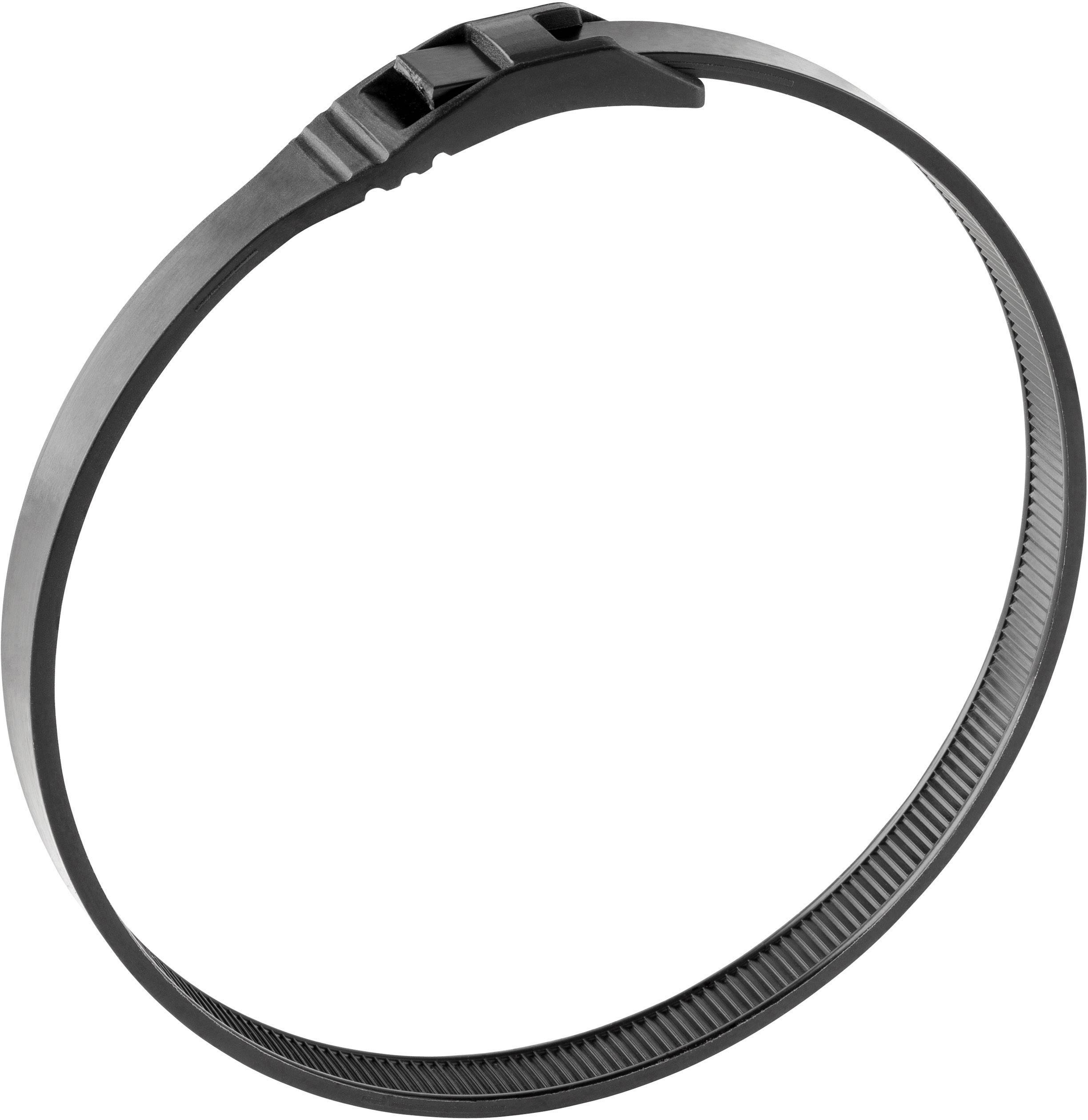 Norma 08600620600 Cable tie 600 mm 7.602 mm Black Flat head, High UTS