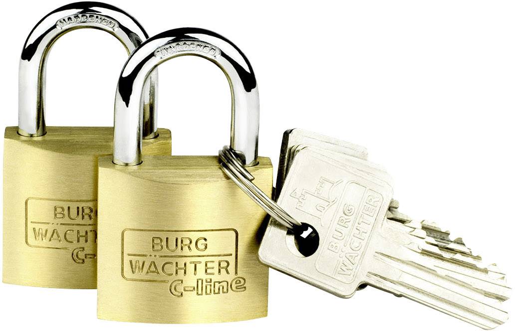 Burg Wächter 2er Set Duo 222 30 SB Padlock keyed-alike Brass Key