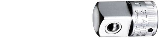 Metal hexagonal socket nut with a shiny surface, side-labelled, suitable for craftwork or mechanical applications.