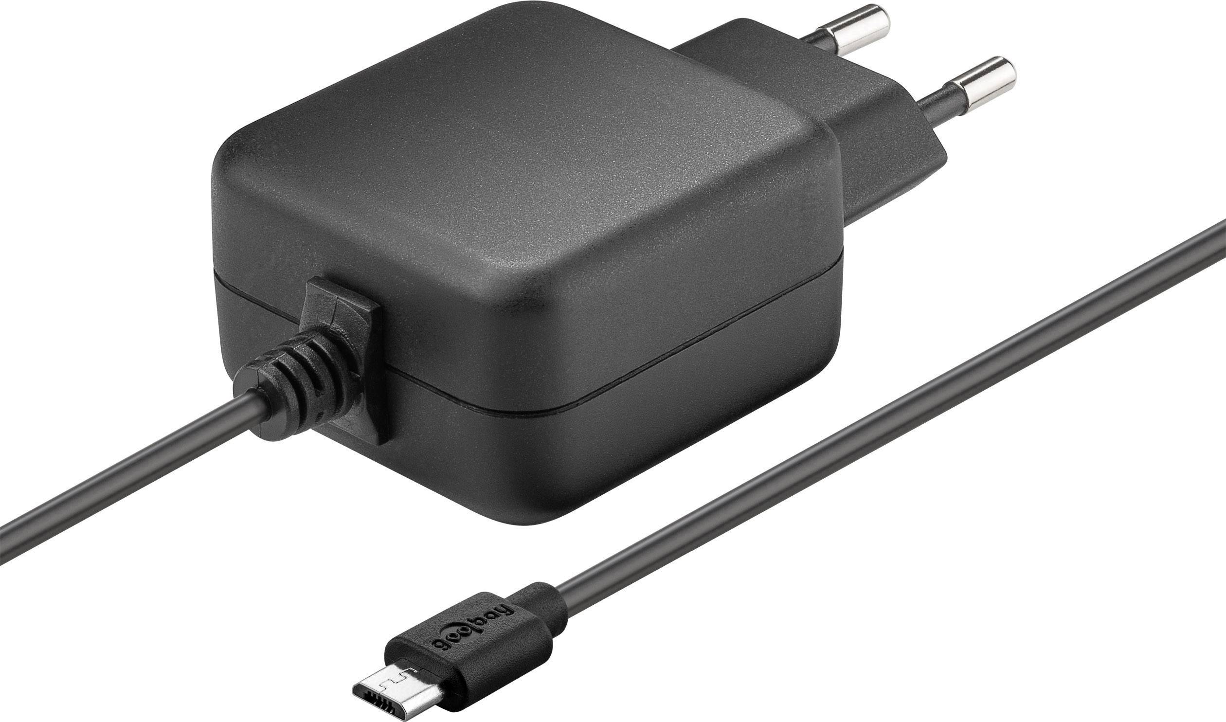 Goobay TRA micro-USB (2,5A) Mains PSU (fixed voltage) Compatible with: Raspberry Pi Max. output current 2500 mA 1 x USB 2.0
