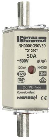 Mersen 1B651.000000 NH fuse Fuse size = 000 50 A 500 V