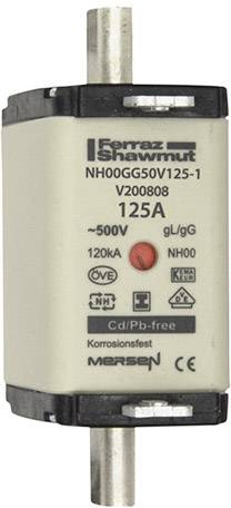 Mersen 1F765.000000 NH fuse Fuse size = 00 125 A 500 V