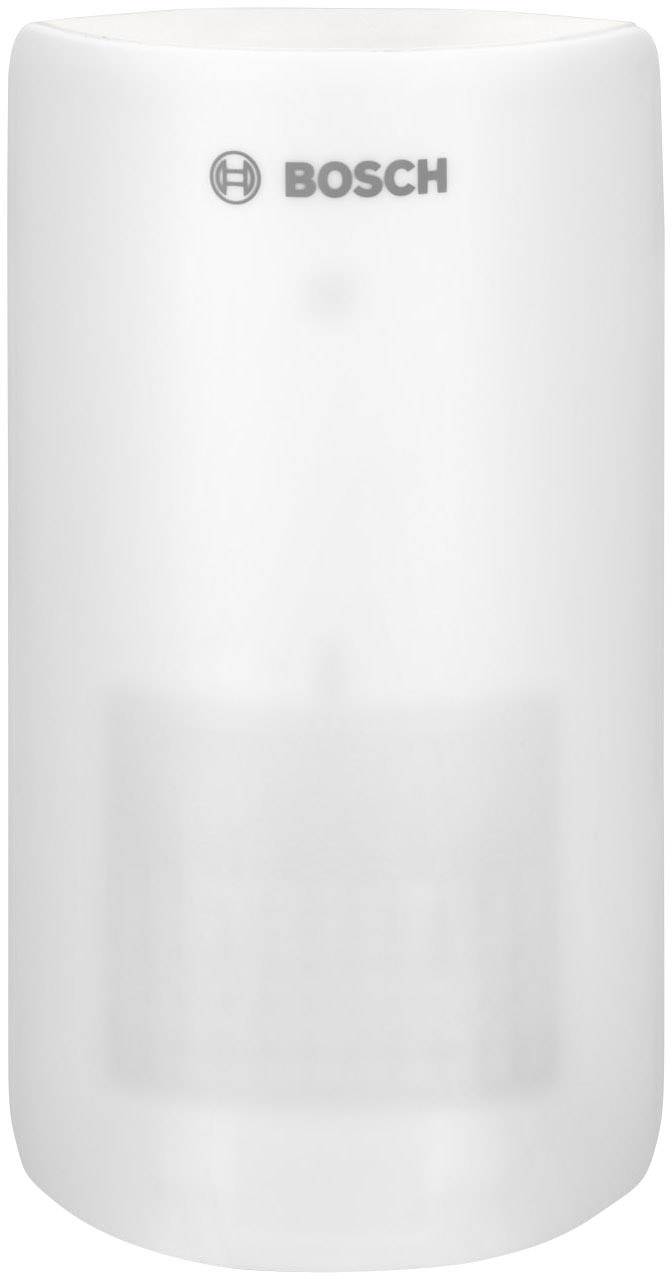 A white Bosch detector, cylindrical in shape, possibly a motion sensor, with the Bosch logo visible on top.