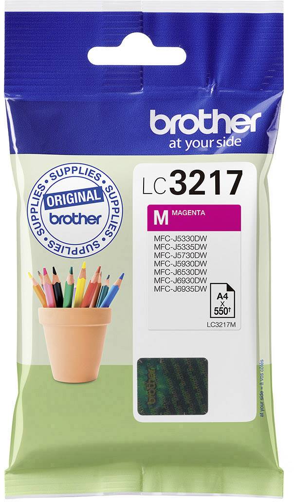 LC3217M magenta ink cartridge by Brother, compatible with MFC-J5330DW, MFC-J5335DW, MFC-J5730DW, MFC-J6530DW, MFC-J6930DW models.