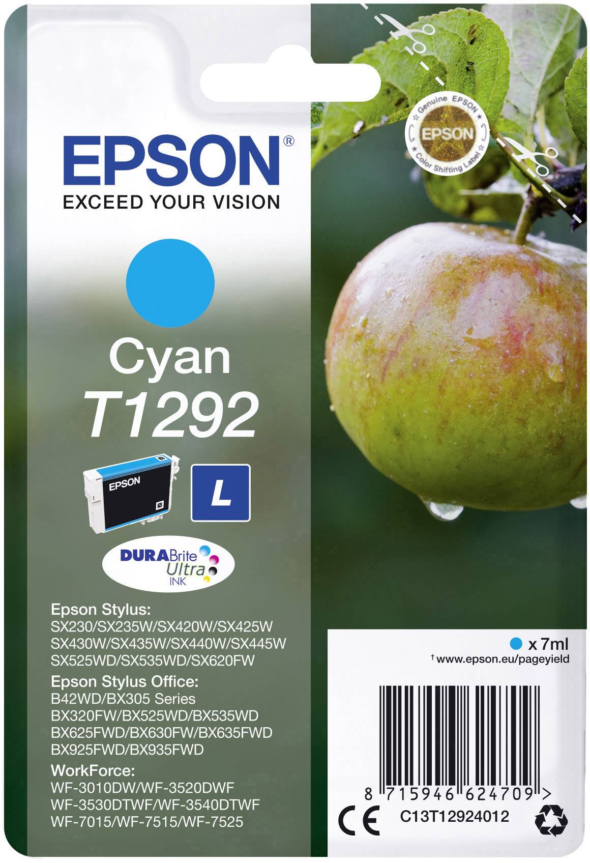 Epson Ink T1292 Original Cyan C13T12924012