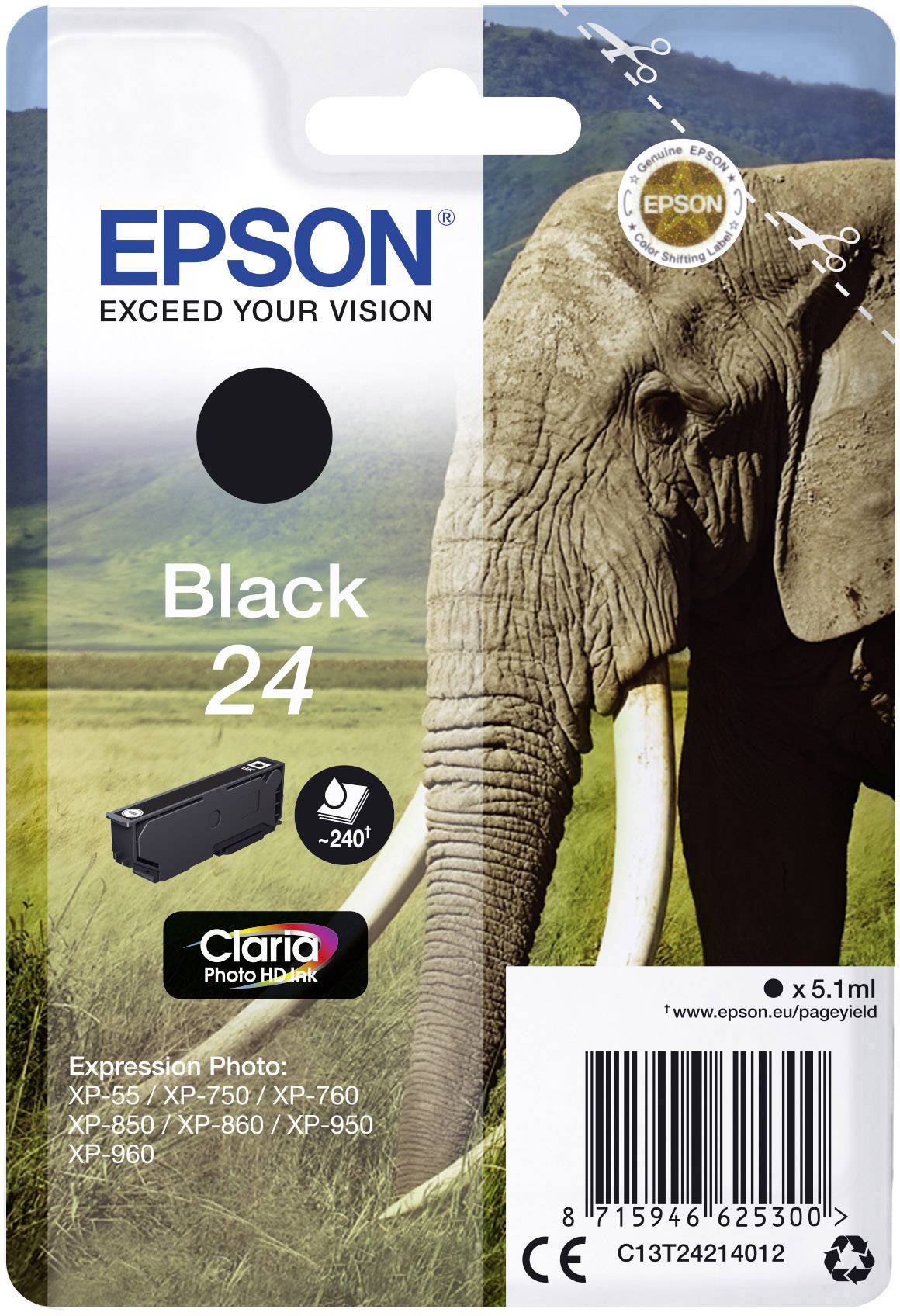 Epson Ink T2421, 24 Original Black C13T24214012