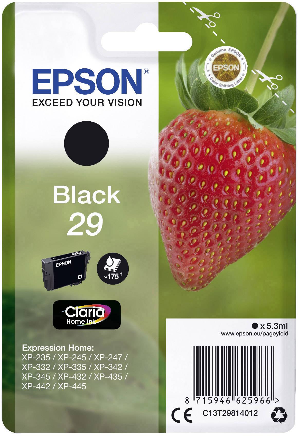 Epson Ink T2981, 29 Original Black C13T29814012