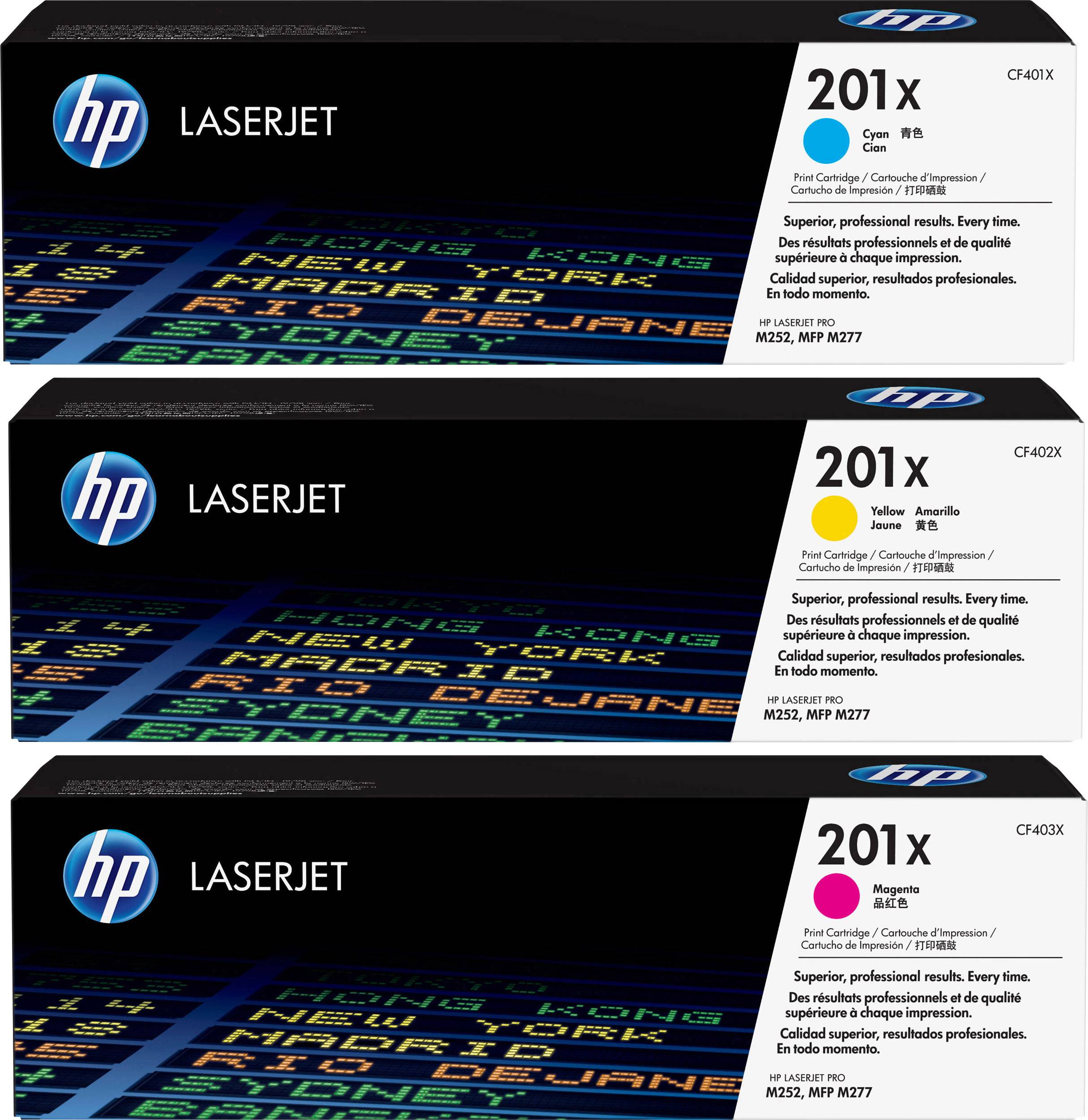 HP Toner 201X Original Set Cyan, Magenta, Yellow 2300 Sides CF253XM