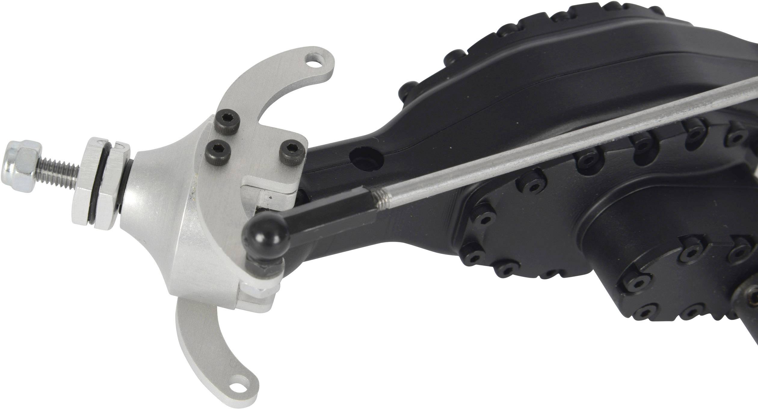 A bicycle hub gear component with lever and connecting elements, made of metal and plastic, reveals technical details of the mechanism.