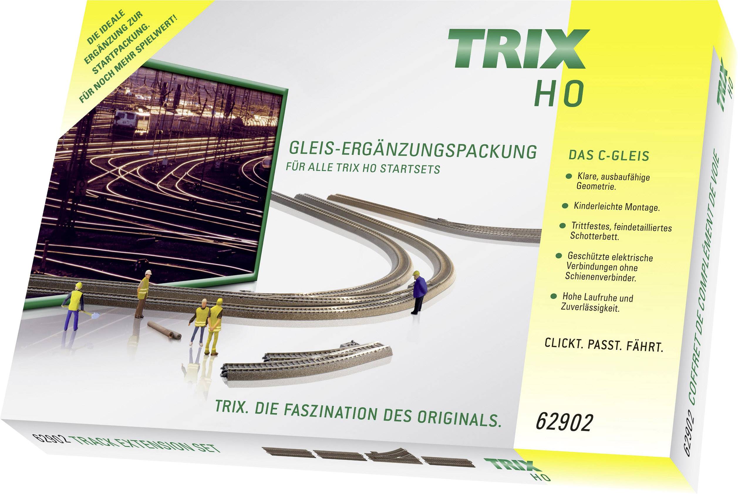 'TRIX HO Track Extension Pack', contains tracks for TRIX HO starter sets. Includes flexible, corrosion-protected tracks.
