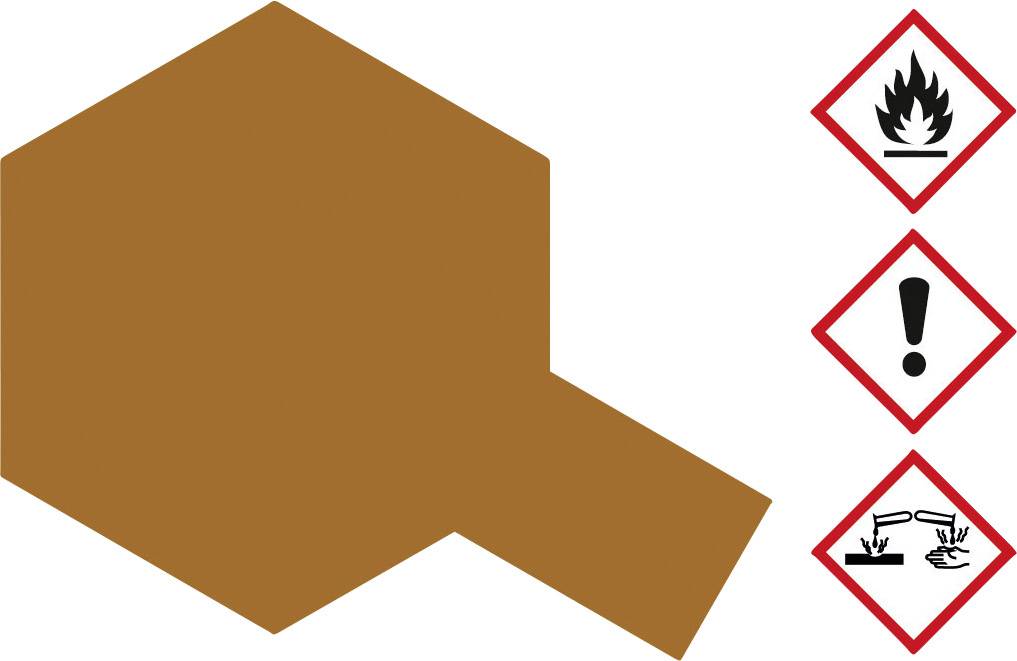 Three hazard symbols: Flame for flammability, exclamation mark for caution, corrosive showing hands in contact with liquid.