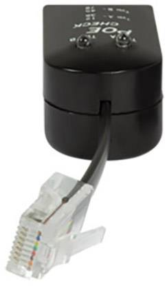 A black glossy adapter cable with an RJ-45 plug on one side and another black module at the other end.