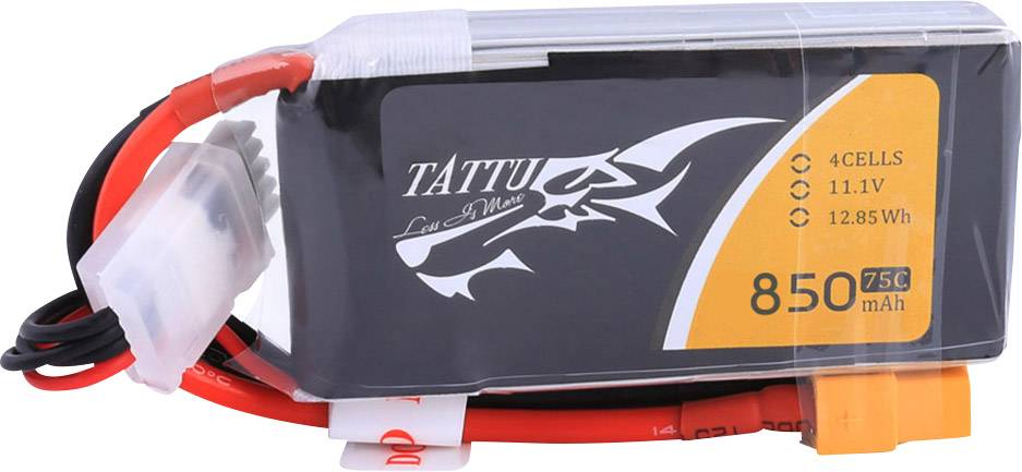 Tattu Scale model battery pack (LiPo) 14.8 V 850 mAh No. of cells: 4 75 C Softcase XT60