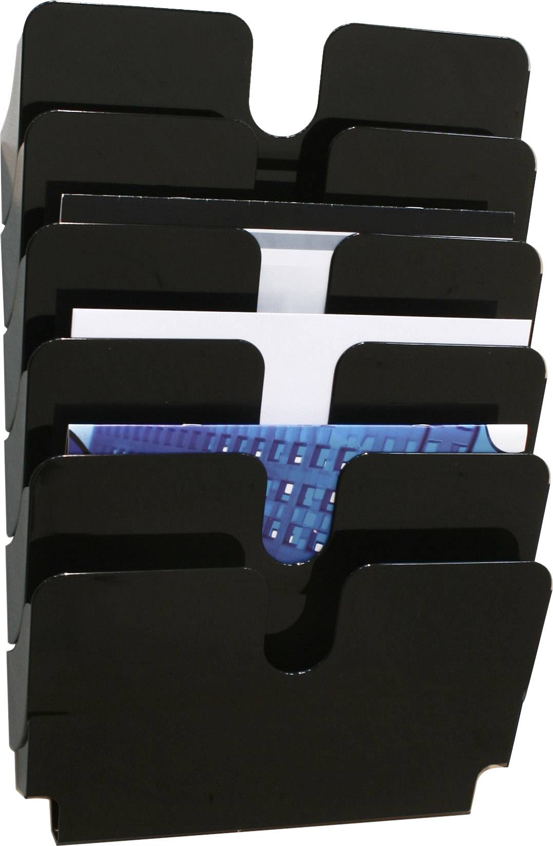 Durable FLEXIPLUS 6 A4 QUER 1700014061 Brochure holder Black, Transparent A4 landscape No. of compartments 6 1 pc(s) (W x H x D)