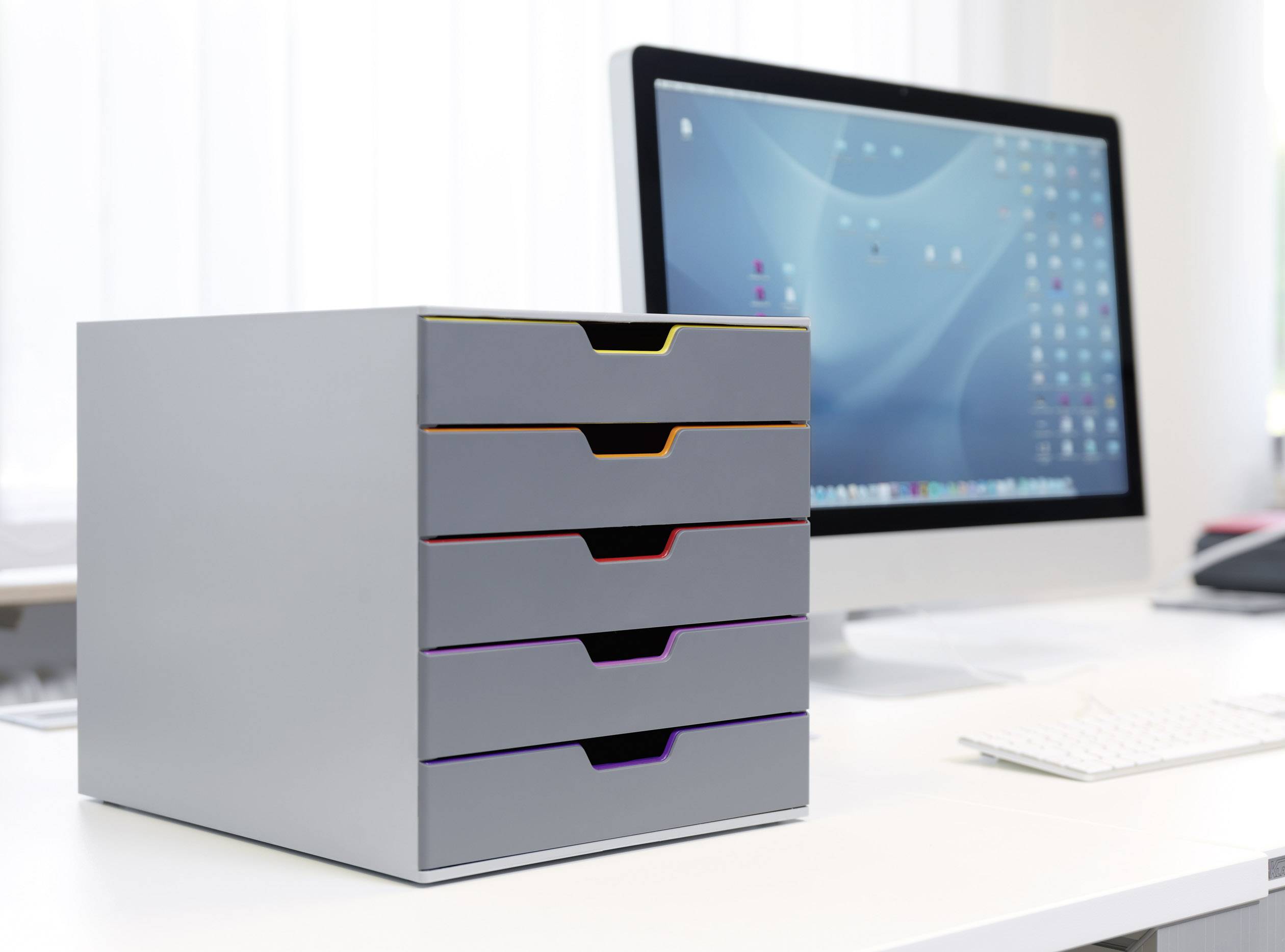 Durable VARICOLOR 5 - 7605 760527 Desk drawer box Grey A4, C4, Folio, Letter No. of drawers: 5