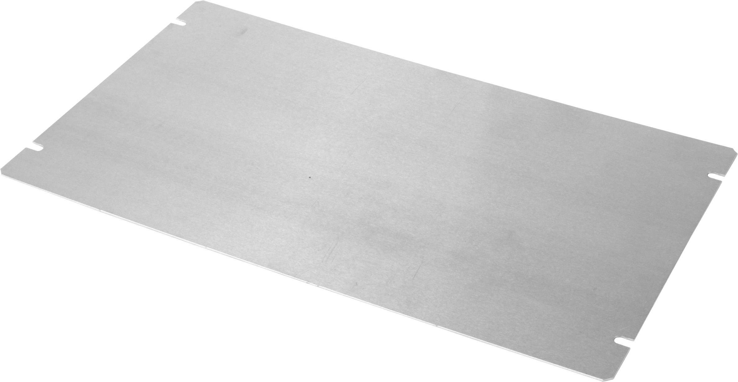 Rectangular metal plate on a white background.