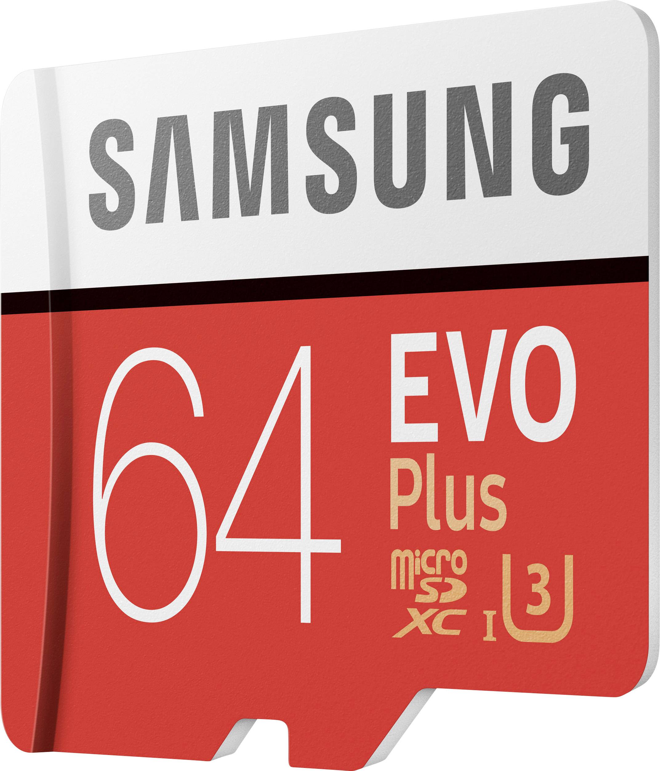Samsung EVO Plus microSDXC card 64 GB Class 10, UHS-I, UHS-Class 3 incl. SD adapter