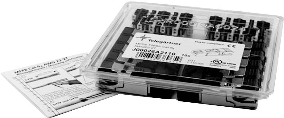Telegärtner 100023043 RJ45 CONNECTOR CAT 6A shielded 100023043 Plug, straight No. of pins (RJ) 8P8C Metal 10 pc(s)